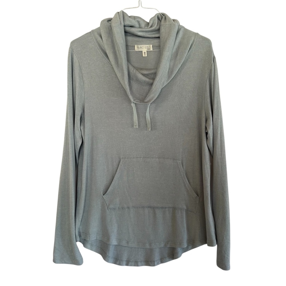 Planet Gold Women's Light Blue Cowl Neck Sweatshirt Size OX